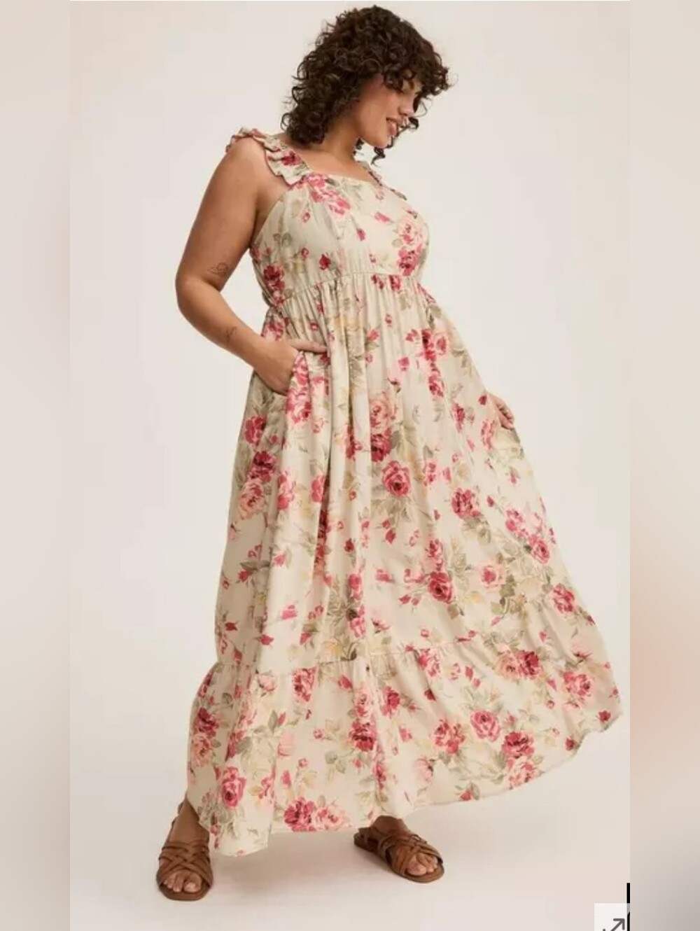 torrid Floral Maxi Dress with Pink Roses